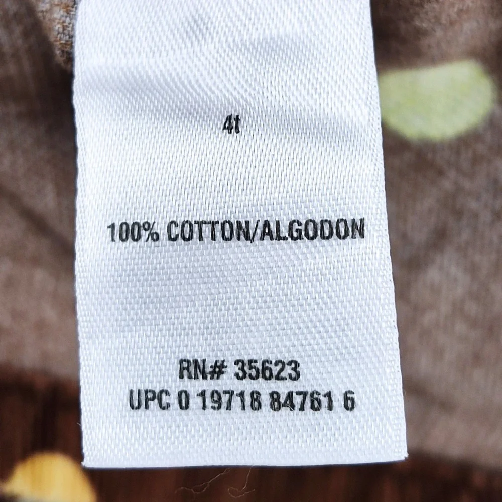 Carter's Dress Girls 4T Brown Polka Dot Corduroy Jumper Short Sleeve Pockets